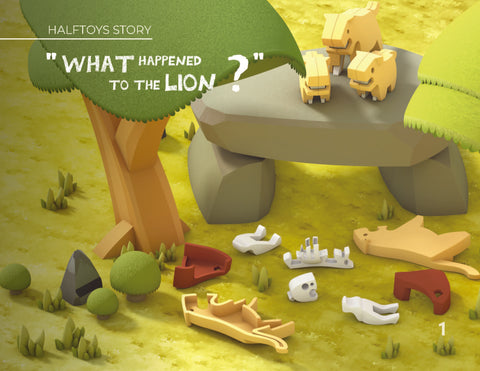 Image of HALF ANIMAL PICTURE BOOK SET (LION)